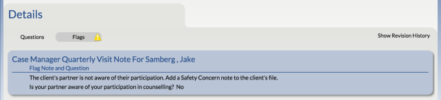 Example of a Flagged Question