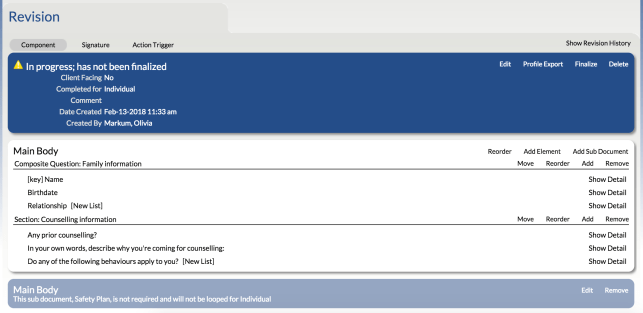 After a sub Document is added