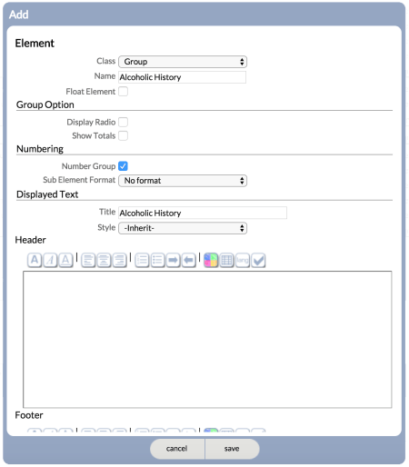 Add New Group screen