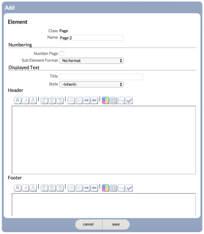 Page properties
