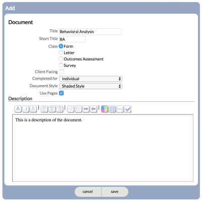 New Document Properties