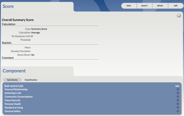Document Summary Score Page