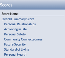 Scores sidebar showing Question Scores nested in a Summary Score