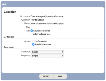 Create a standard condition