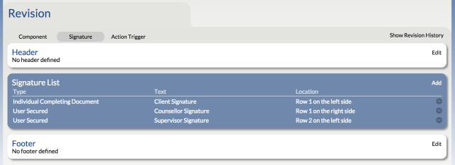 Example of a Document Signature tab with multiple signatures