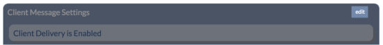Client Message Settings with Edit option highlighted