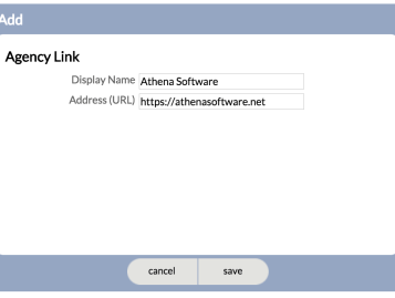 Add a website to the Agency Links list
