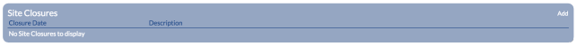 Site Closures section