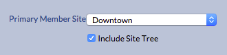 Site filter with Include Site Tree option