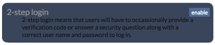 Enable 2-step login