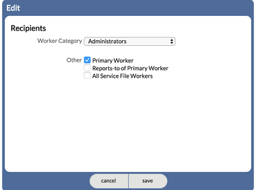 Edit view of Who Receives the Action