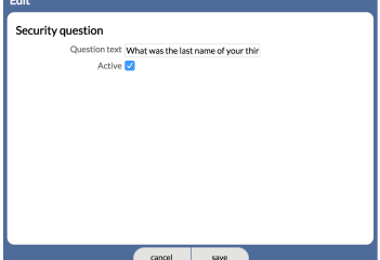 Activate option for Security Questions