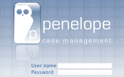 Penelope Login Screen