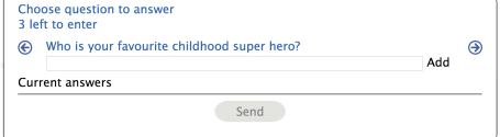 Penelope Login Screen with prompt to respond to security questions
