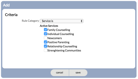Action Trigger Rule Criteria