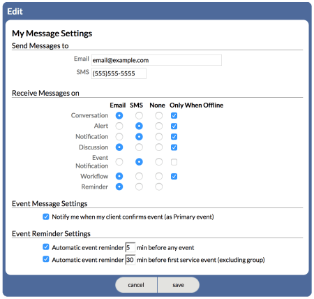 Individual Worker Message Settings