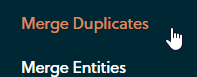 Merge Duplicates in Site Administration of the Side Navigation